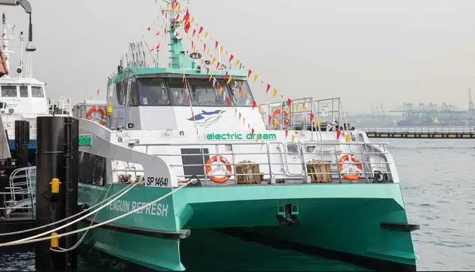 Shell unveils first electric ferry at its Singapore plant